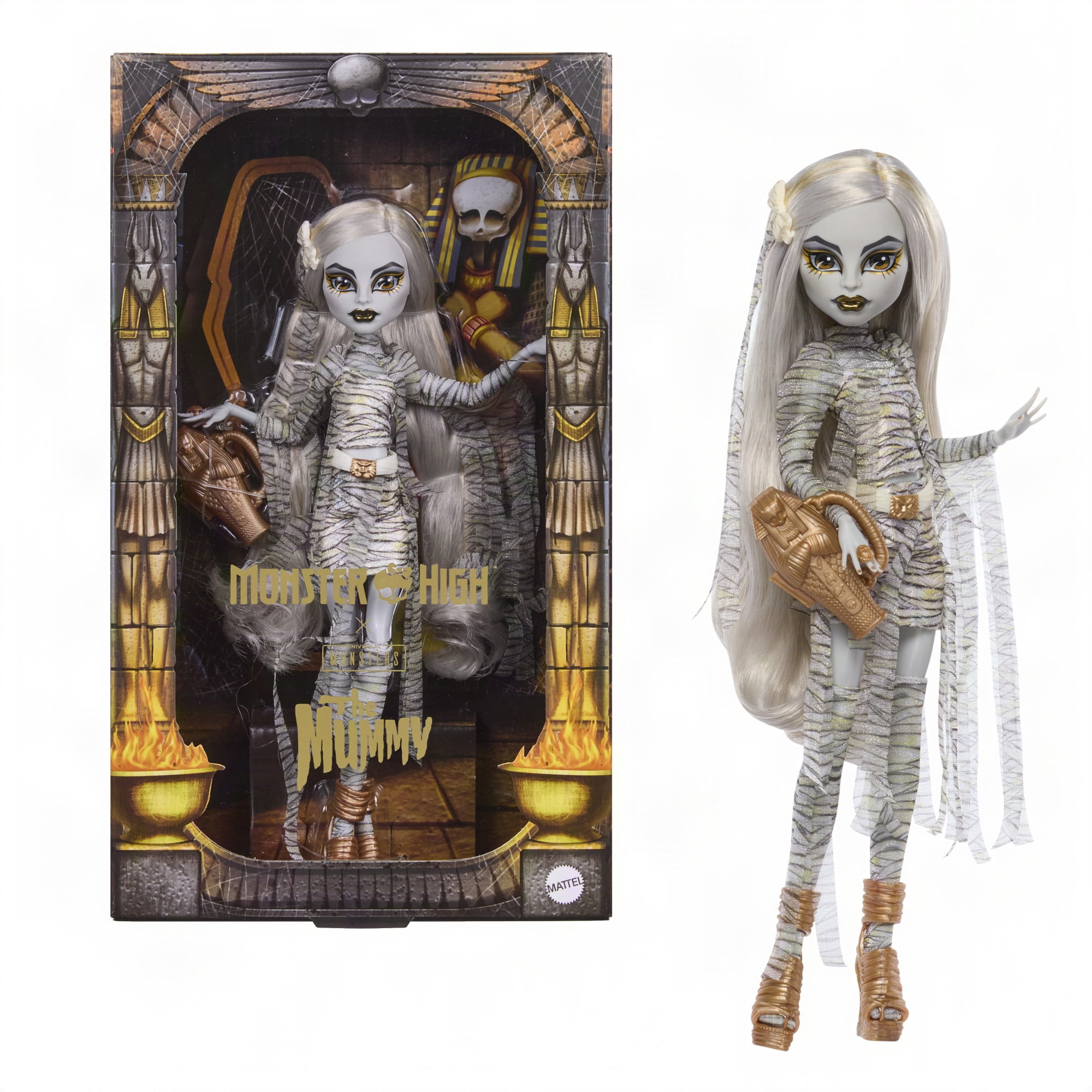 Monster High x Universal Monsters The Mummy Collector Doll with Wrap Dress & Sarcophagus Purse
