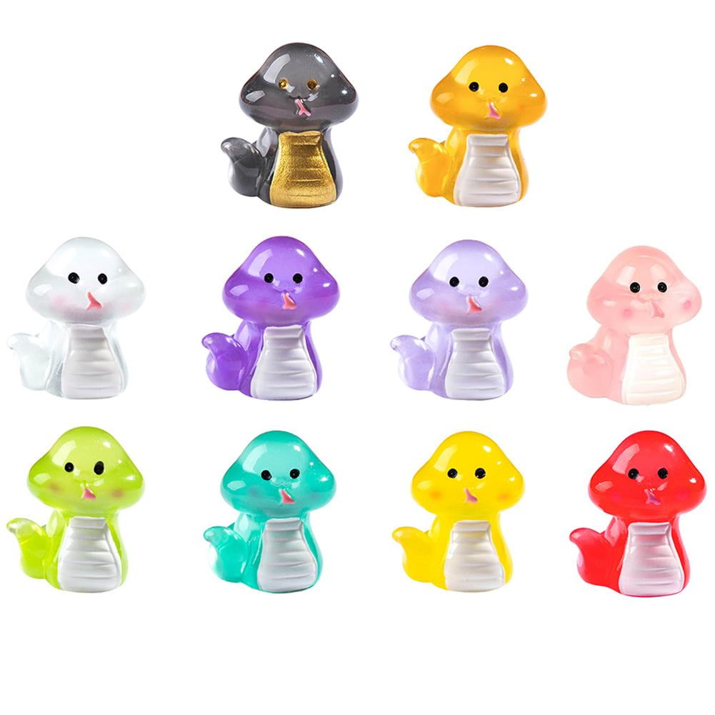 300 PCS Mini Resin Snakes - Tiny Snake Figurines For Fairy Gardens, Dollhouses & Micro Landscaping Crafts