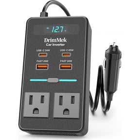 MUMQAQ 150W Portable Car Power Inverter with AC Outlet, LED Display and USB-C Fast Charging for Laptops, Phones and Tablets