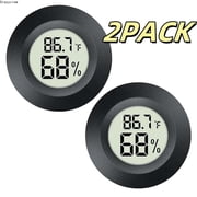 MUMQAQ 2 Pack Mini Digital Hygrometer Thermometer Gauge,Indoor Outdoor Temperature Humidity Meter for Greenhouse Humidors Incubators Reptile Terrarium Jars,Fahrenheit   or Celsius