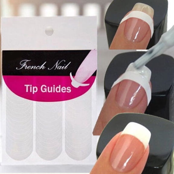 MUMQAQ 288 Pcs French Manicure Nail Art Tips Form Guide Sticker Polish DIY Stencil