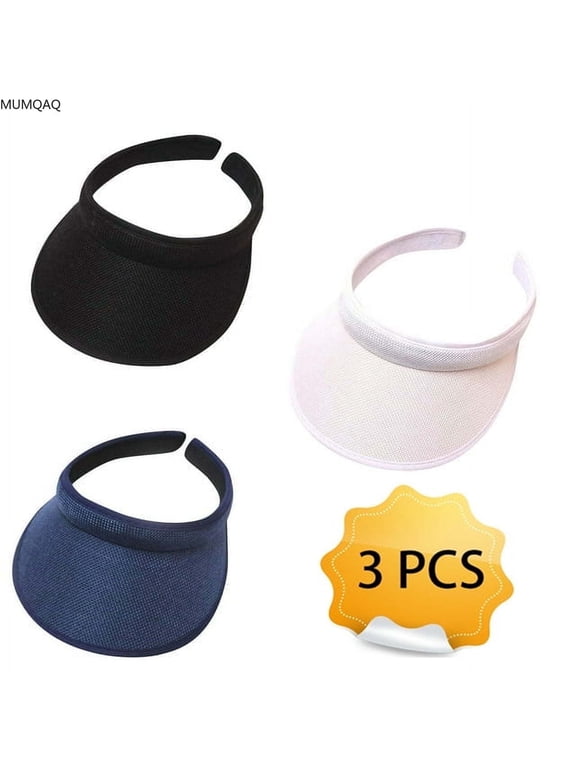 3 Pcs Sun Visors for Women Golf Visor Women Sports Sun Visor Hat Cloth Covered Slip on Visor Cotton Visor Cap Tennis Visor for Men