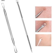 MUMQAQ Blackhead Remover Comedone Extractor,2 PCS Pimple Popper Tool, Pimple Comedone Removal 2-in-1 Extractor Tool,Stainless Steel Pimple Extractor Blackhead Removal Tool Silver