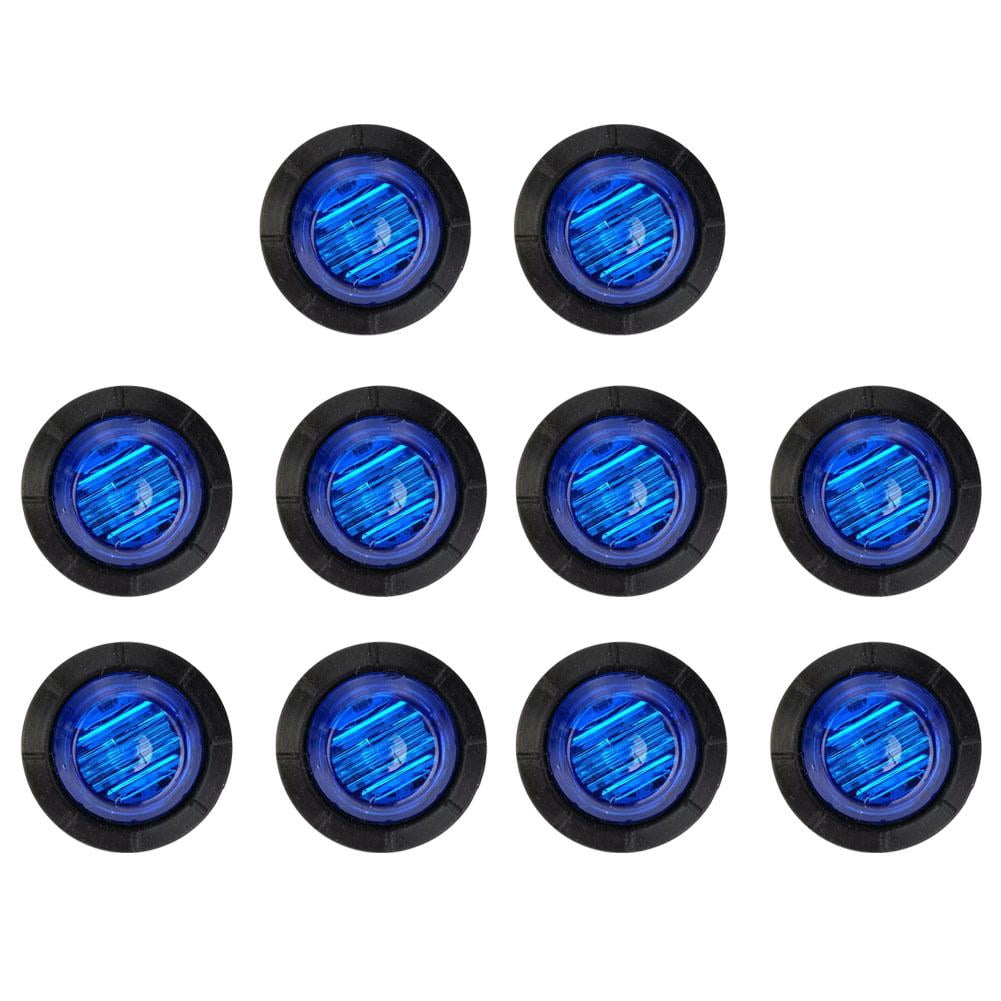 20 Pack Round LED Marker Lights - 3/4 Inch Yellow Clearance Lights For Trucks, Trailers, RVs (12V/24V)