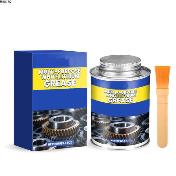 MUMQAQ Multi-Purpose White Lithium Grease with High Temperature Resistance, Waterproof and Long Lasting Lubrication for Automotive, Home Use 3X2X1In 0.4Lb