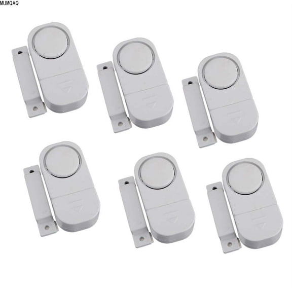 MUMQAQ Window Alarm, 6-Pack Mini Wireless Window Door Entry Alarm Burglar Security Alarm System Magnetic Sensor Protector for Home