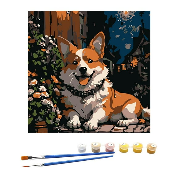 MUMQAQ a DIY Digital Oil Painting Kit Animal Art +2 Brushes + Pigments, L9W7