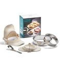 thumbnail image 1 of MUMSUNG Dumpling Maker, Empanadas Press Mold Set With Ring Cutter and Stuffing Spoon, Kitchen Gadget for Empanada, Pierogi, Pastelitos, Calzone, Turnovers 2 sizes(4"+3"), White, 1 of 9
