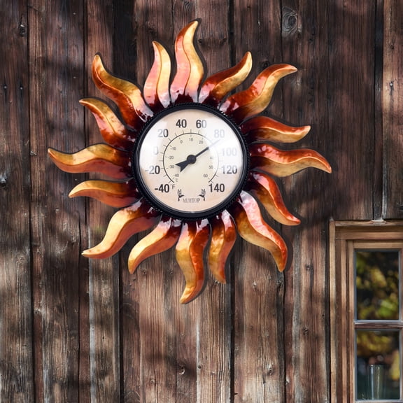 Indoor Outdoor Wall Clock Outdoor Clock Wall-Mounted Clock Exquisite Decoration (Sun)