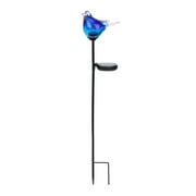 MUMTOP 30.5" Solar Bluebird Garden Stake Outdoor Decorative Lights Metal Glass