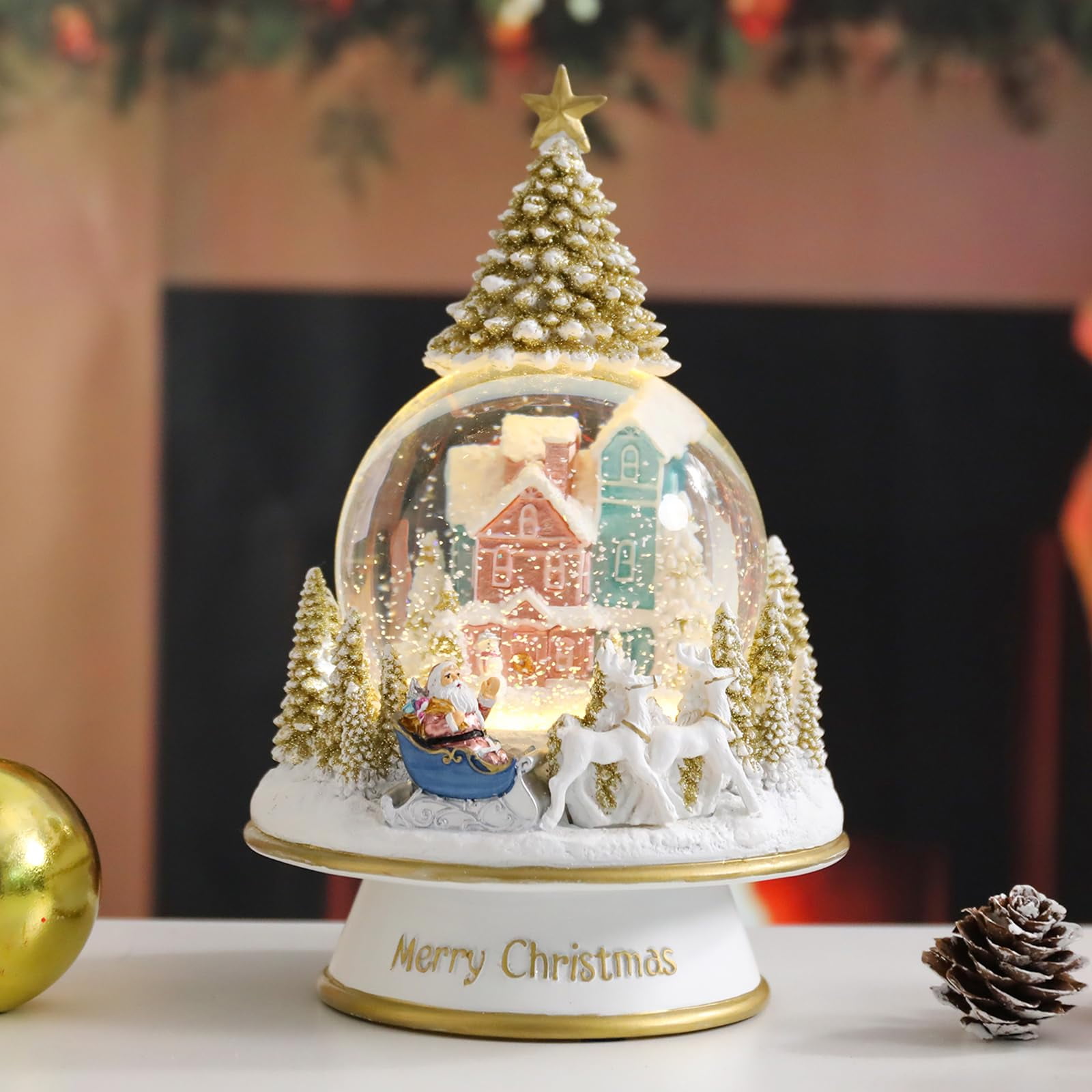 MUMTOP Christmas Reindeer Snow Globe With Music Box Denmark