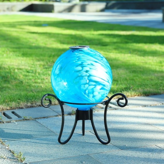 MUMTOP Gazing Ball Solar Glass Gazing Ball for Garden Decor Blue
