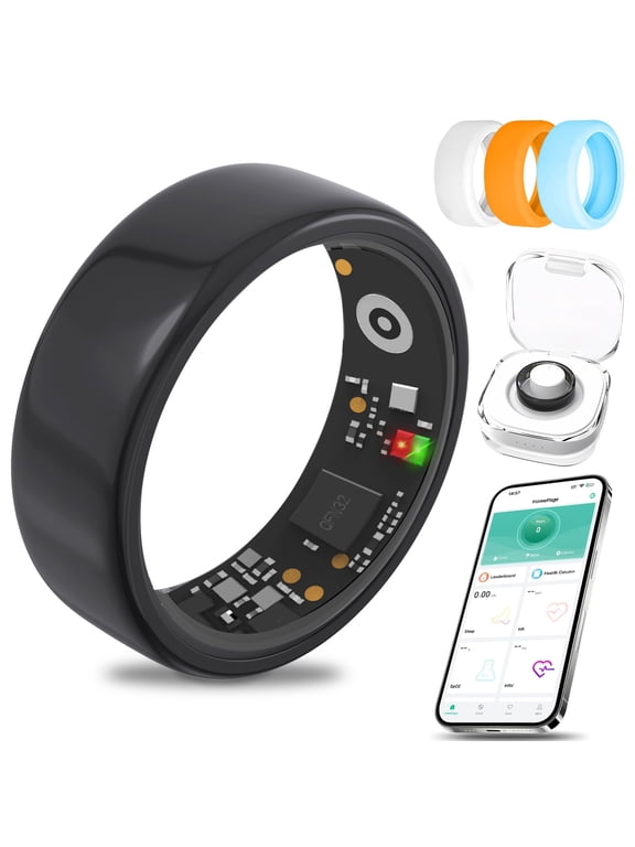 MUMUCREAM Mart Ring | Fitness Tracking Ring | Sleep Monitor | 5-Day Battery | No Subscription | Black, Size 11