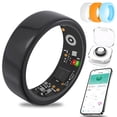 thumbnail image 1 of MUMUCREAM Mart Ring | Health & Fitness Tracking Ring | Sleep Monitor | 5-Day Battery & IP68 Waterproof | No Subscription | Black, Size 10, 1 of 9
