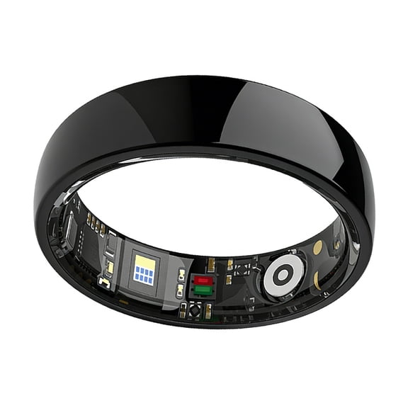 MUMUCREAM Mart Ring for Women Men - Fitness & Sleep Tracker, Step Counter, Calories, Distance, 5ATM+IP68 Waterproof, Ceramic Finish, 5-Day Battery, No Subscription (Black 10)