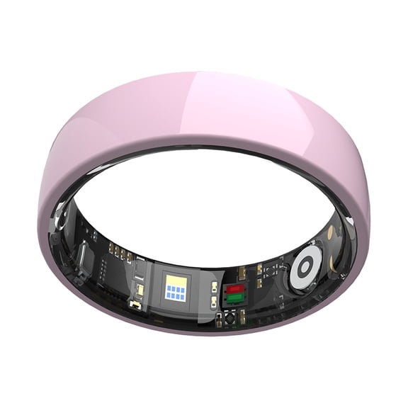 MUMUCREAM Mart Ring for Women Men - Fitness & Sleep Tracker, Step Counter, Calories, Distance, 5ATM+IP68 Waterproof, Ceramic Finish, 5-Day Battery, No Subscription (Pink 10)