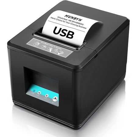 MUNBYN 80mm USB Receipt Printer, POS Printer with Auto Cutter ESC/POS Command Support Windows Mac(Only USB Interface)
