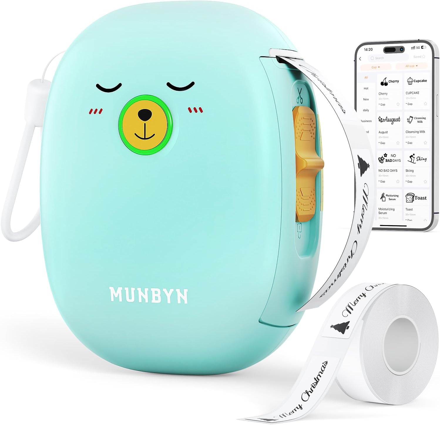 MUNBYN Bluetooth Thermal Label Maker,Label Makers, Portable Label