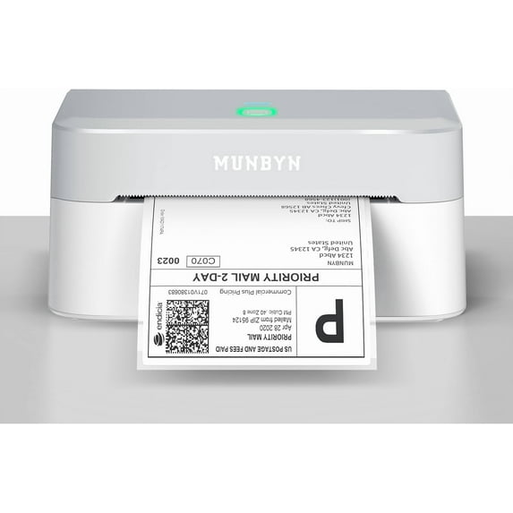MUNBYN Bluetooth Thermal Label Printer RW403B Wireless 4x6 Shipping Label Printer for Small Business Compatible with Android, iPhone Windows Mac Chromebook Width 1.57"-4.25" (Grey)