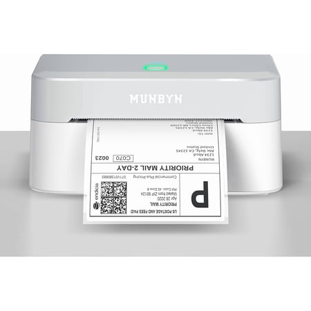 MUNBYN Bluetooth Thermal Label Printer RW403B Wireless 4x6 Shipping Label Printer Compatible with Android, iOS & Windows Chromebook (Grey)