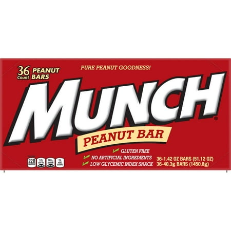 MUNCH Peanut Bar Singles Size 1.42-Ounce Bar 36-Count Box
