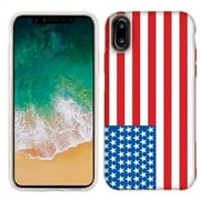 غطاء MUNDAZE للعلم الأمريكي لهاتف Apple iPhone X