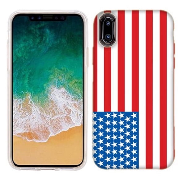MUNDAZE American Flag Case Cover For Apple iPhone X