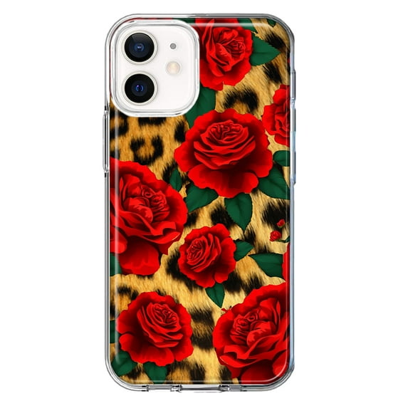 MUNDAZE Apple iPhone 11 Leopard Red Roses Double Layer Phone Case Cover