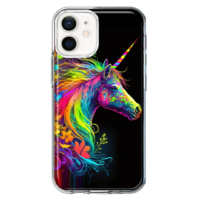 MUNDAZE Apple iPhone 11 Neon Rainbow Glow Unicorn Floral