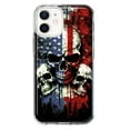 thumbnail image 1 of MUNDAZE Apple iPhone 12 American USA Flag Skulls Blue Red Double Layer Phone Case Cover, 1 of 5