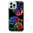 thumbnail image 1 of MUNDAZE Apple iPhone 12 Pro Colorful Neon Rainbow Glow Roses Double Layer Phone Case Cover, 1 of 5