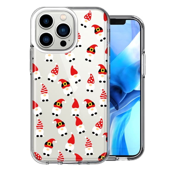 MUNDAZE Apple iPhone 13 Pro Cute Red Christmas Holiday Santa Gnomes Design Double Layer Phone Case Cover