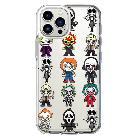 MUNDAZE Apple iPhone 13 Pro Max Shockproof Clear Hybrid Protective Phone Case Cute Classic Halloween Spooky Cartoon Characters Cover