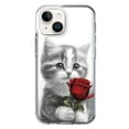 thumbnail image 1 of MUNDAZE Apple iPhone 14 Plus Baby Kitten Red Rose Pencil Drawing Double Layer Phone Case Cover, 1 of 5