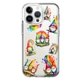 thumbnail image 1 of MUNDAZE Apple iPhone 14 Pro Max Shockproof Clear Hybrid Protective Phone Case Colorful Neon Glow Rainbow Gnomes Cover, 1 of 5