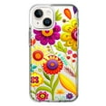 thumbnail image 1 of MUNDAZE Apple iPhone 14 Shockproof Clear Hybrid Protective Phone Case Colorful Yellow Pink Folk Style Floral Spring Flowers Cover, 1 of 5