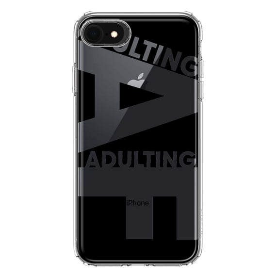 MUNDAZE Apple iPhone 6/7/8/SE 2020/SE 3 2022 Shockproof Clear Hybrid Protective Phone Case Black Clear Funny Text Quote Adulting AF Cover