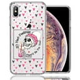 thumbnail image 1 of MUNDAZE Apple iPhone XS/X Pink Dead Valentine Skull Frap Hearts If I had Feelings They'd Be For You Love Double Layer Phone Case Cover, 1 of 3