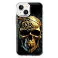 thumbnail image 1 of MUNDAZE Case for Apple iPhone 15 Plus Hybrid Shockproof Slim Hard Soft TPU Shell Heavy Duty Protective Phone Cover - Steampunk Skull Science Fiction Machinery, 1 of 4