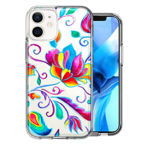 MUNDAZE Case For Apple iPhone 11 Bright Colors Rainbow Water Lilly Floral Phone Cover