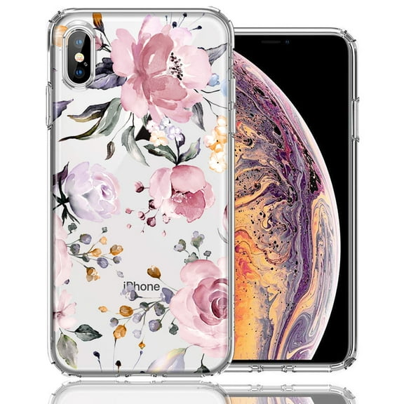 MUNDAZE Case For Apple iPhone Xs Max Soft Pastel Spring Floral Flowers Blush Lavender Phone Cover