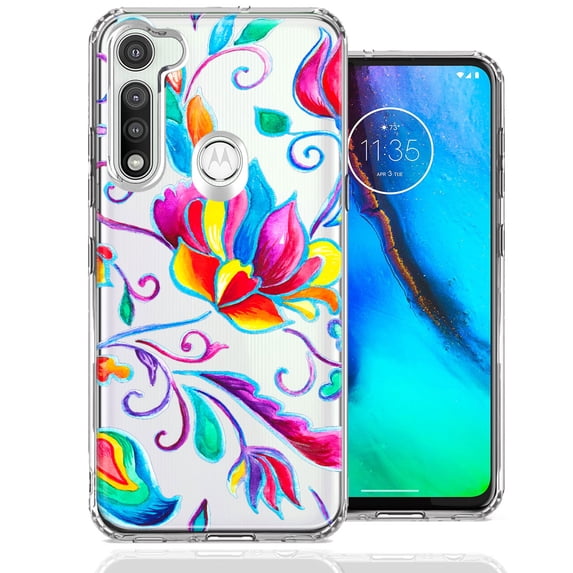 MUNDAZE Case For Motorola Moto G Fast Bright Colors Rainbow Water Lilly Floral Phone Cover