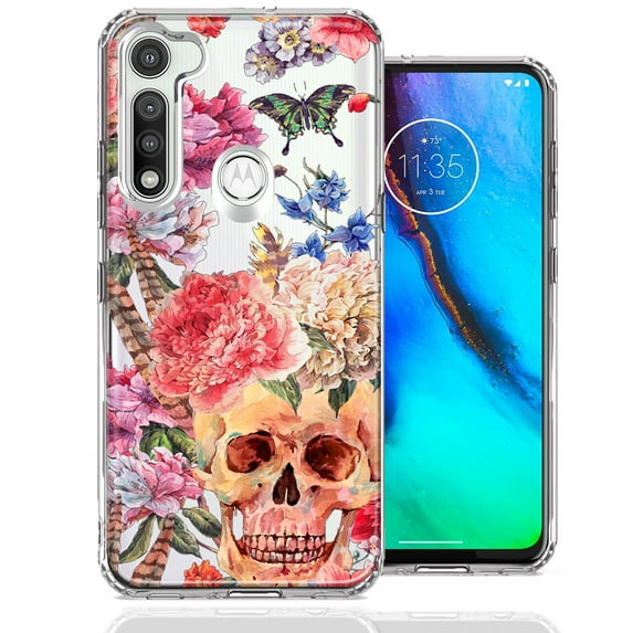 MUNDAZE Case For Motorola Moto G Fast Indie Spring Peace Skull Feathers Floral Butterfly Flowers Phone Cover