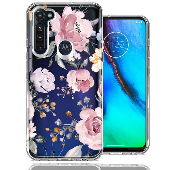 MUNDAZE Case For Motorola Moto G Stylus 2020 Soft Pastel Spring Floral Flowers Blush Lavender Phone Cover