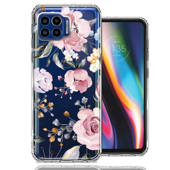 MUNDAZE Case For Motorola One 5G Soft Pastel Spring Floral Flowers Blush Lavender Phone Cover