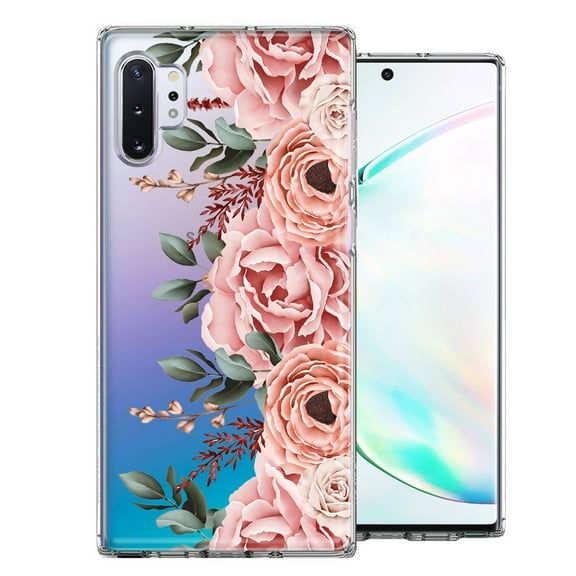MUNDAZE Case For Samsung Galaxy Note 10 Blush Pink Peach Spring Flowers Peony Rose Phone Cover