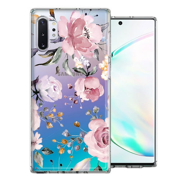MUNDAZE Case For Samsung Galaxy Note 10 Plus Soft Pastel Spring Floral Flowers Blush Lavender Phone Cover