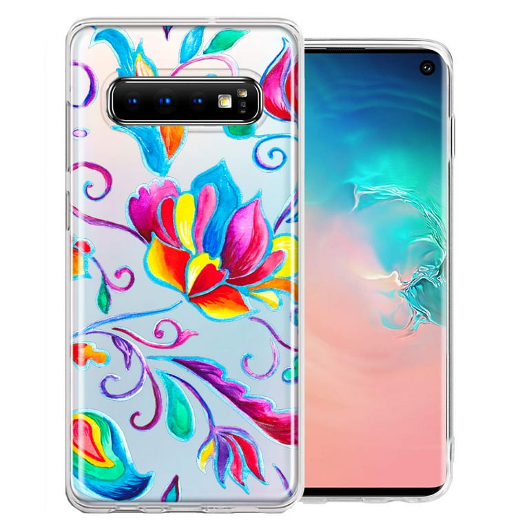 MUNDAZE Case For Samsung Galaxy S10 Plus Bright Colors Rainbow