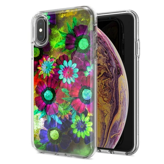 MUNDAZE For Apple Iphone X Xs Colorful Daisies Design Double Layer Phone Case Cover
