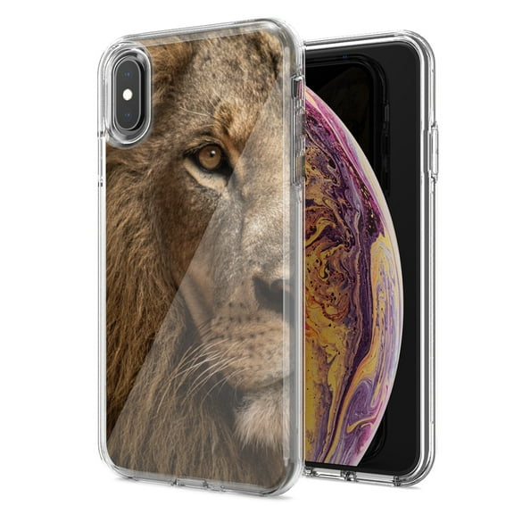 MUNDAZE For Apple Iphone X Xs Lion Face Nosed Design Double Layer Phone Case Cover